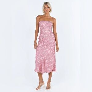 Princess Polly Salvin Floral Strapless Midi Dress